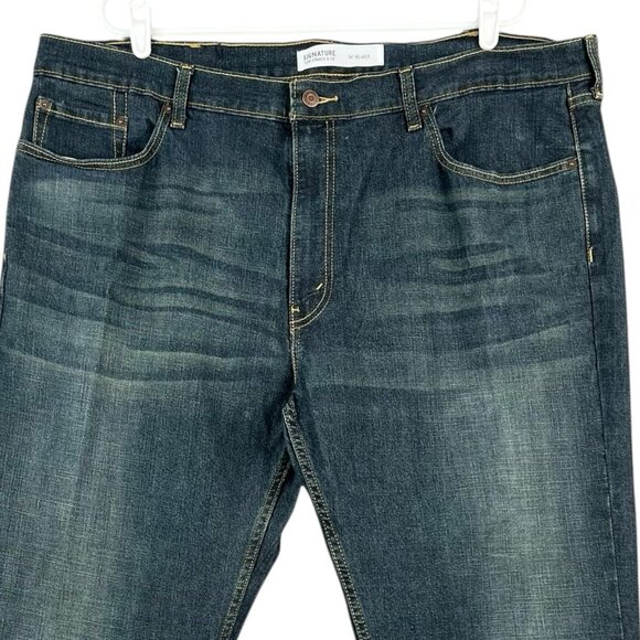 Signature Levi Strauss Men's S61 Relaxed Blue Jeans 42x30 Straight Leg Stretch - Picture 3 of 12